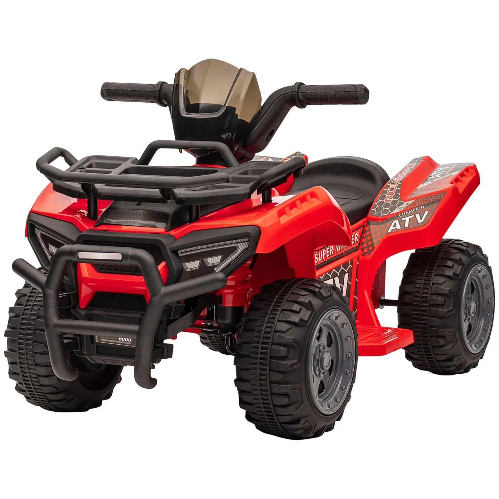 6V Battery-Powered Kids Ride-On Red Quad ATV with Music Toy - Image 4