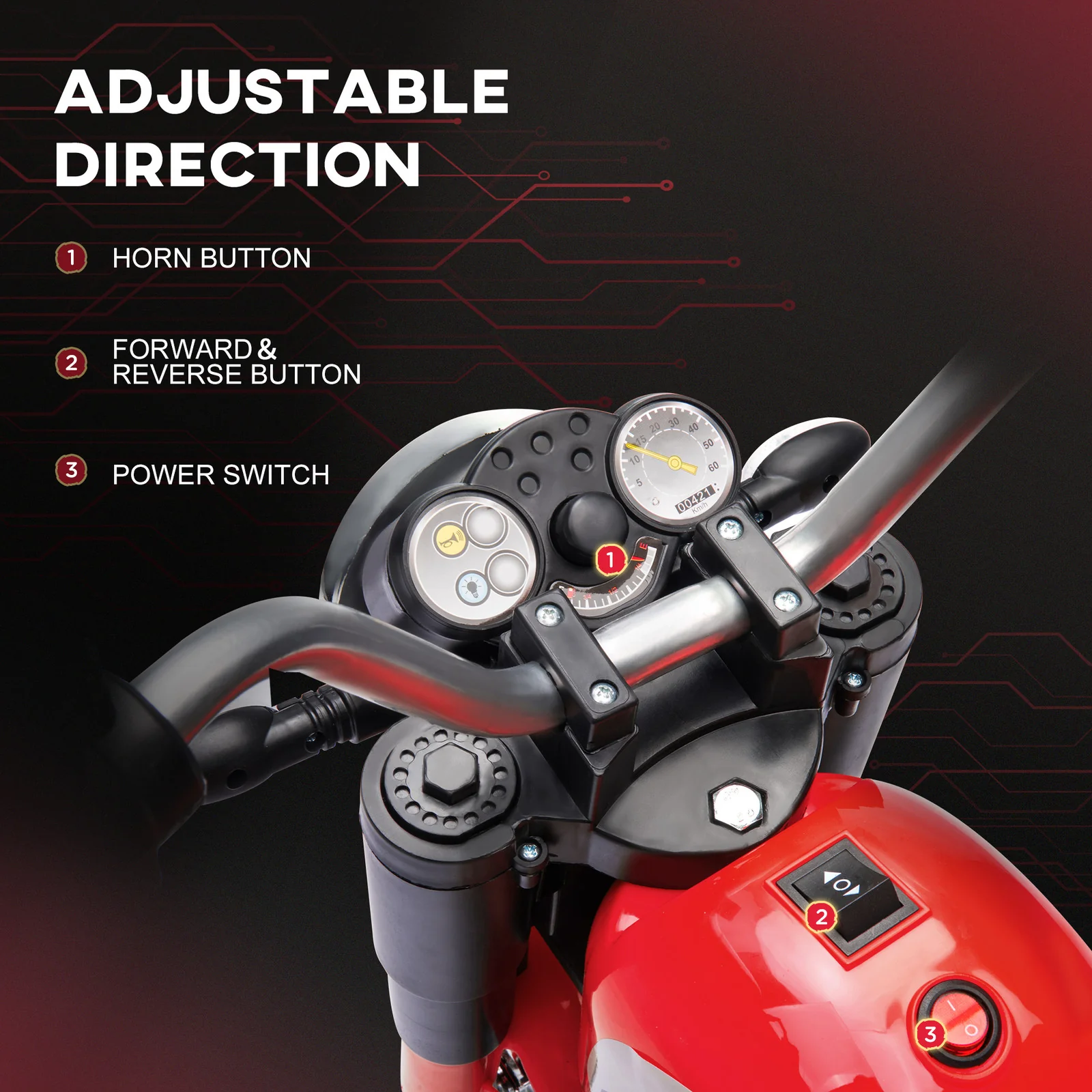 6V Kids Electric 3-Wheel Ride-On Chopper Motorcycle with Headlights - Image 5