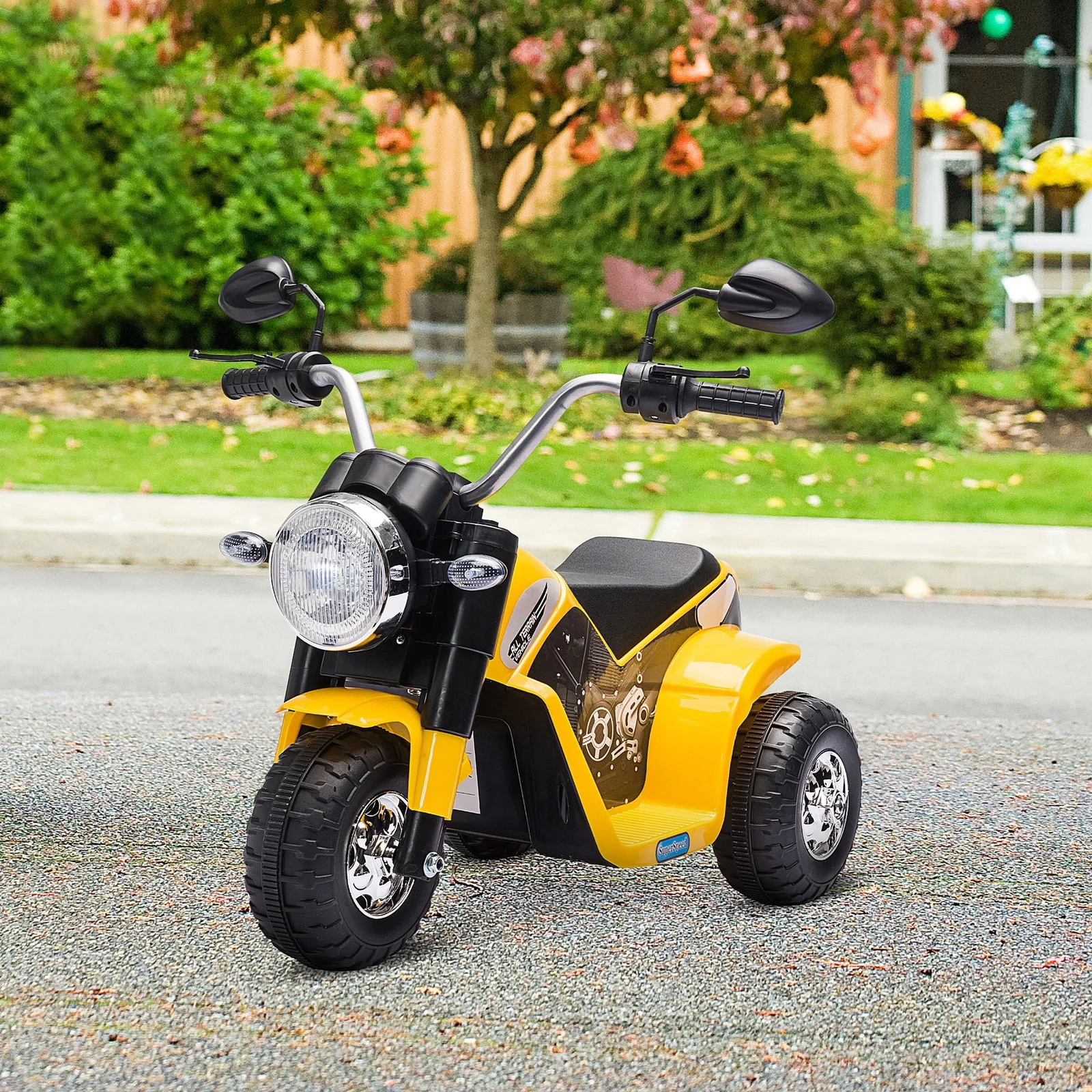 Electric 6V Ride-On Motorcycle Toy for Kids 18-36 Months Yellow Battery Powered - Image 9