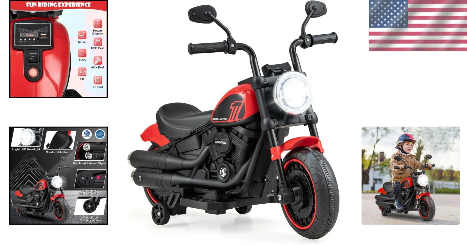 6V Electric Motorcycle for Kids with Gentle Start and Illuminated Headlights - Image 2