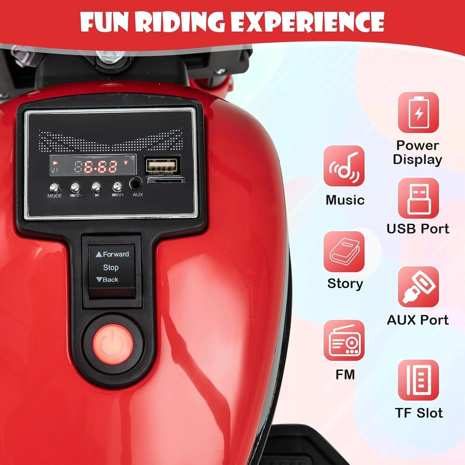 6V Electric Motorcycle for Kids with Gentle Start and Illuminated Headlights - Image 5