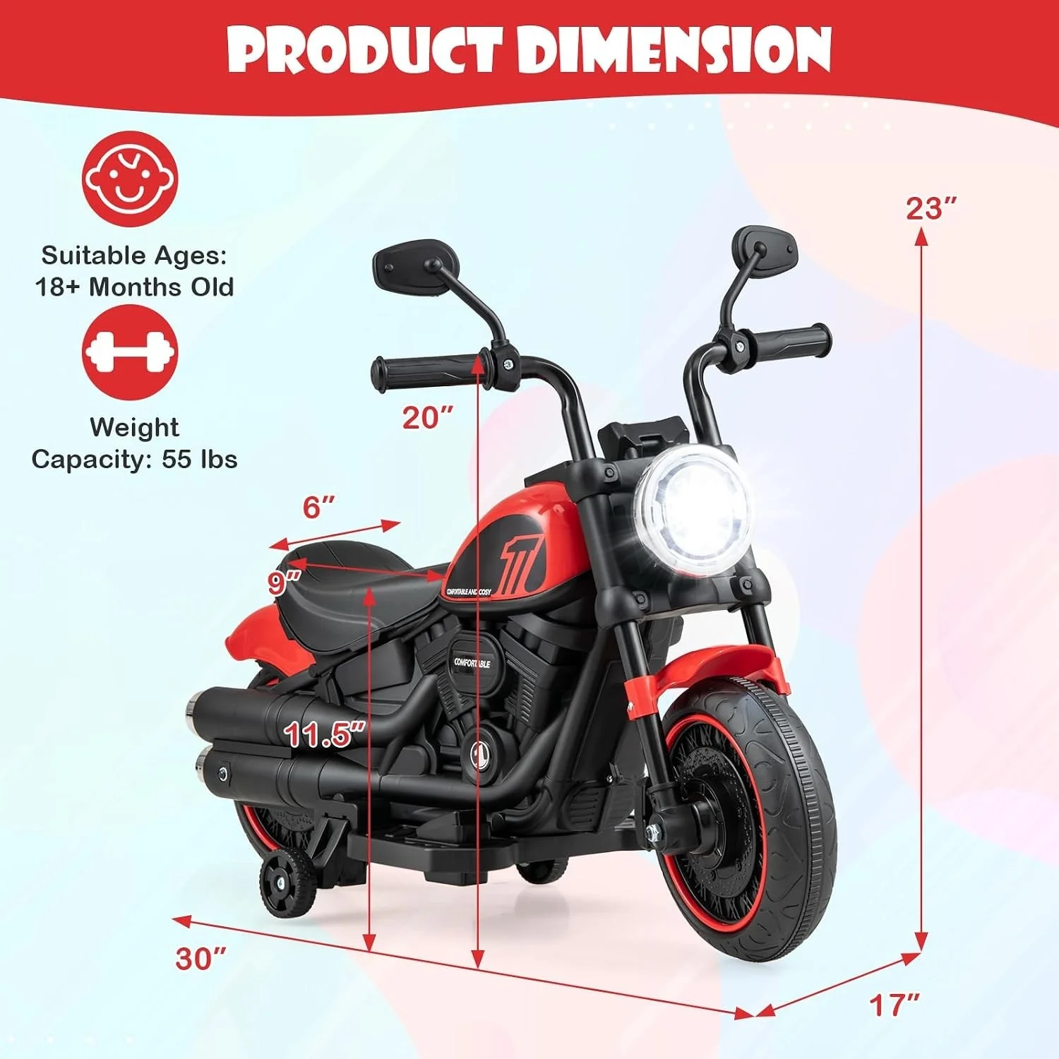 6V Electric Motorcycle for Kids with Gentle Start and Illuminated Headlights - Image 6