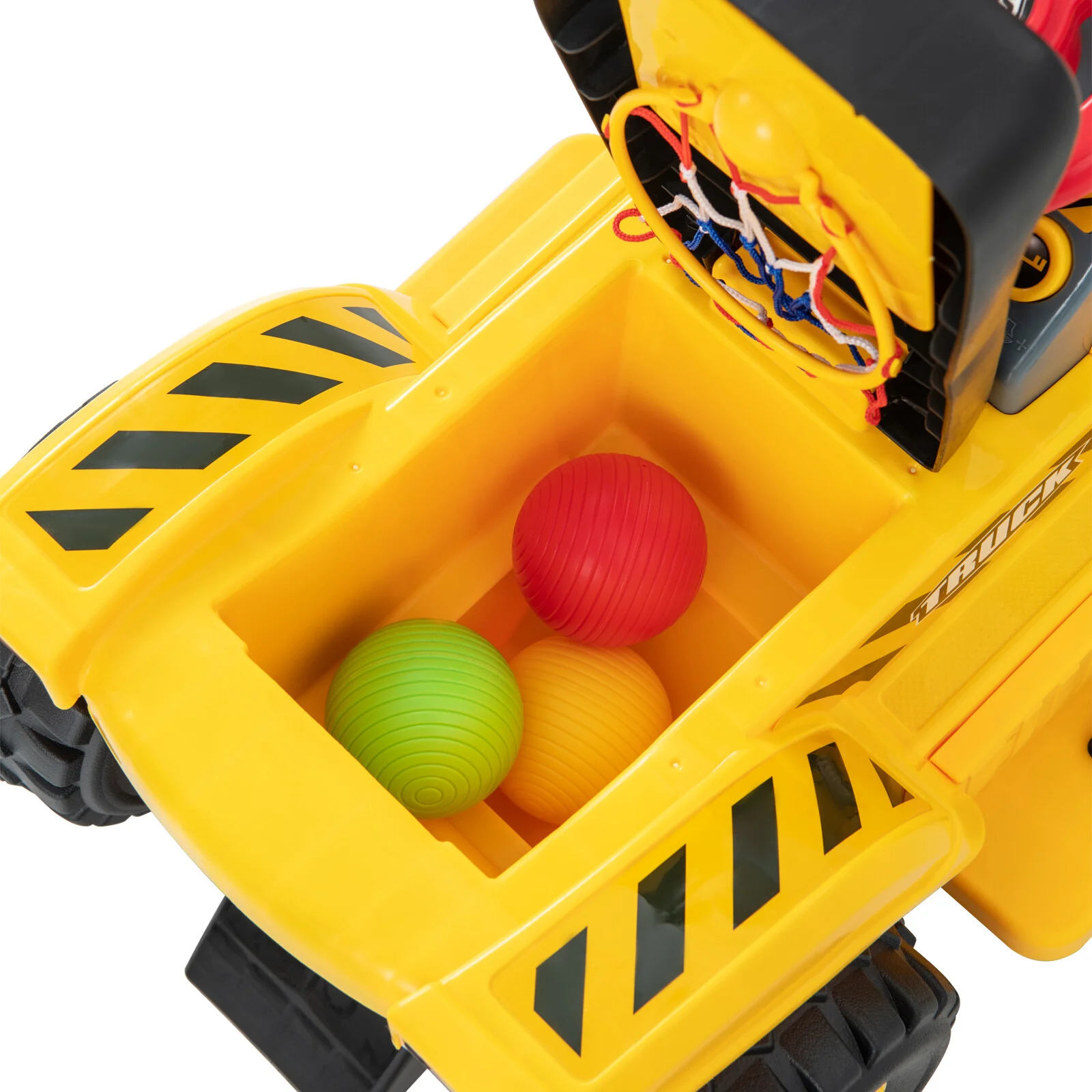 6V Kids Electric Excavator Tractor Ride-On with Storage Compartment and Basketball Hoop - Image 10