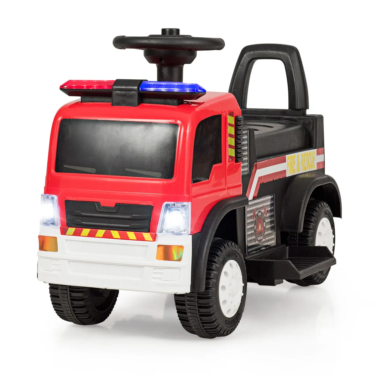 6V Battery-Powered Kids Ride-On Fire Engine with Siren, Lights, and Music - Image 6