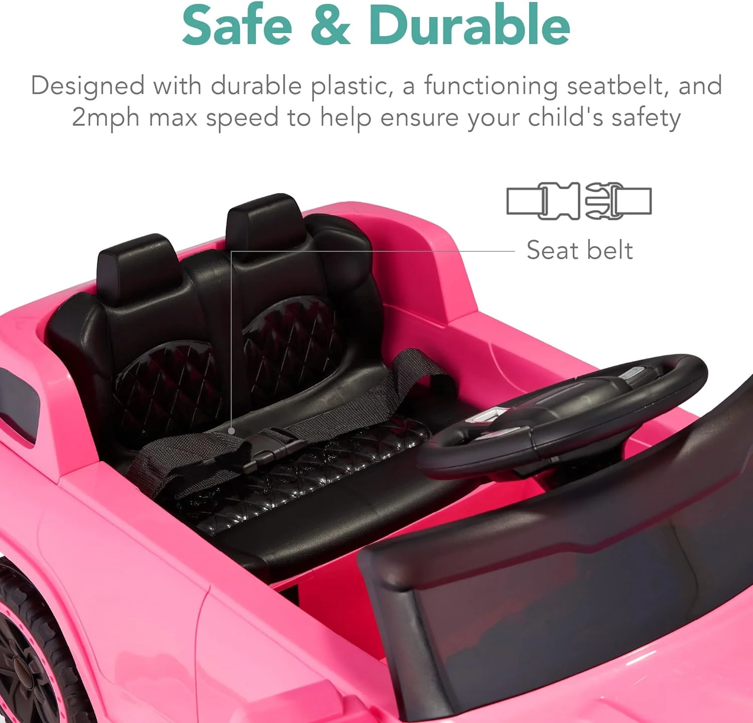 6V Pink Kids Ride-On Truck with Parent Remote Control, 3 Speeds, and LED Lights - Image 5