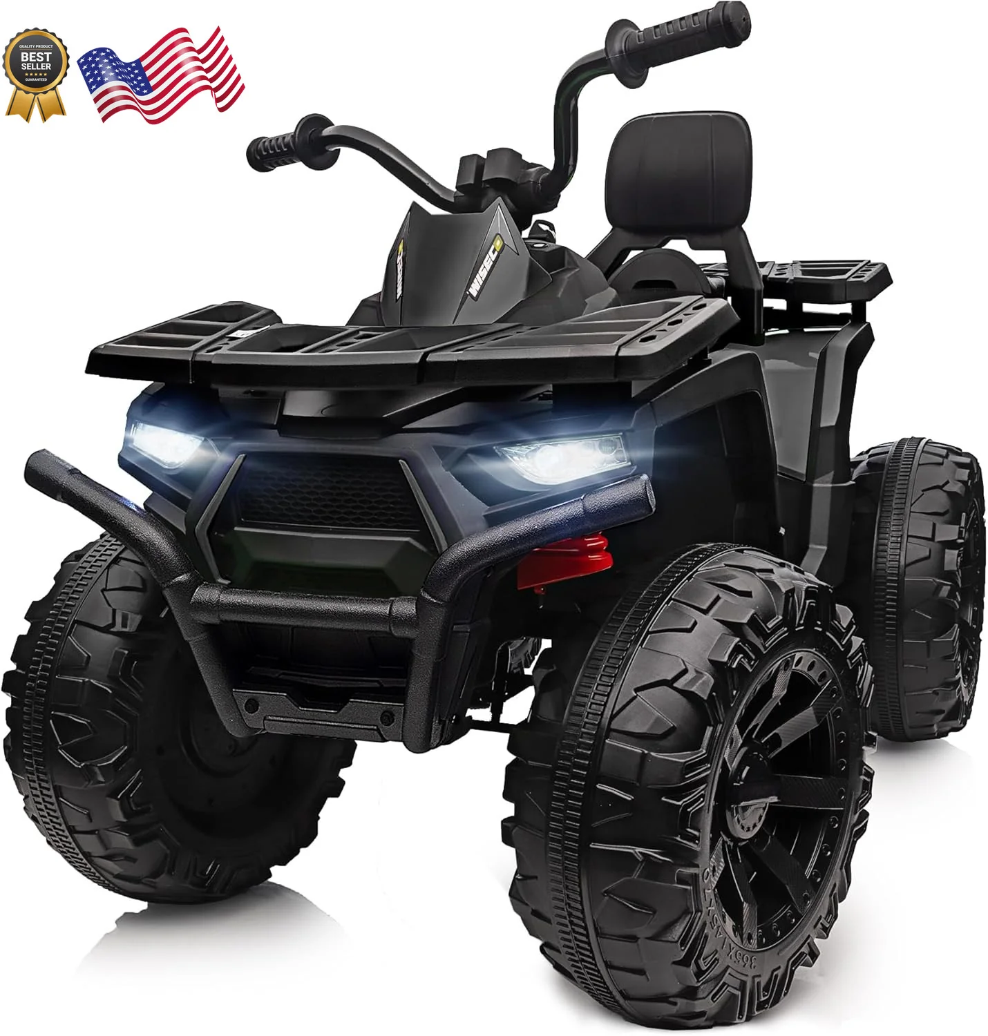 24V Kids 4-Wheeler ATV Ride-On Toy Car with 400W Motor for Older Kids Black