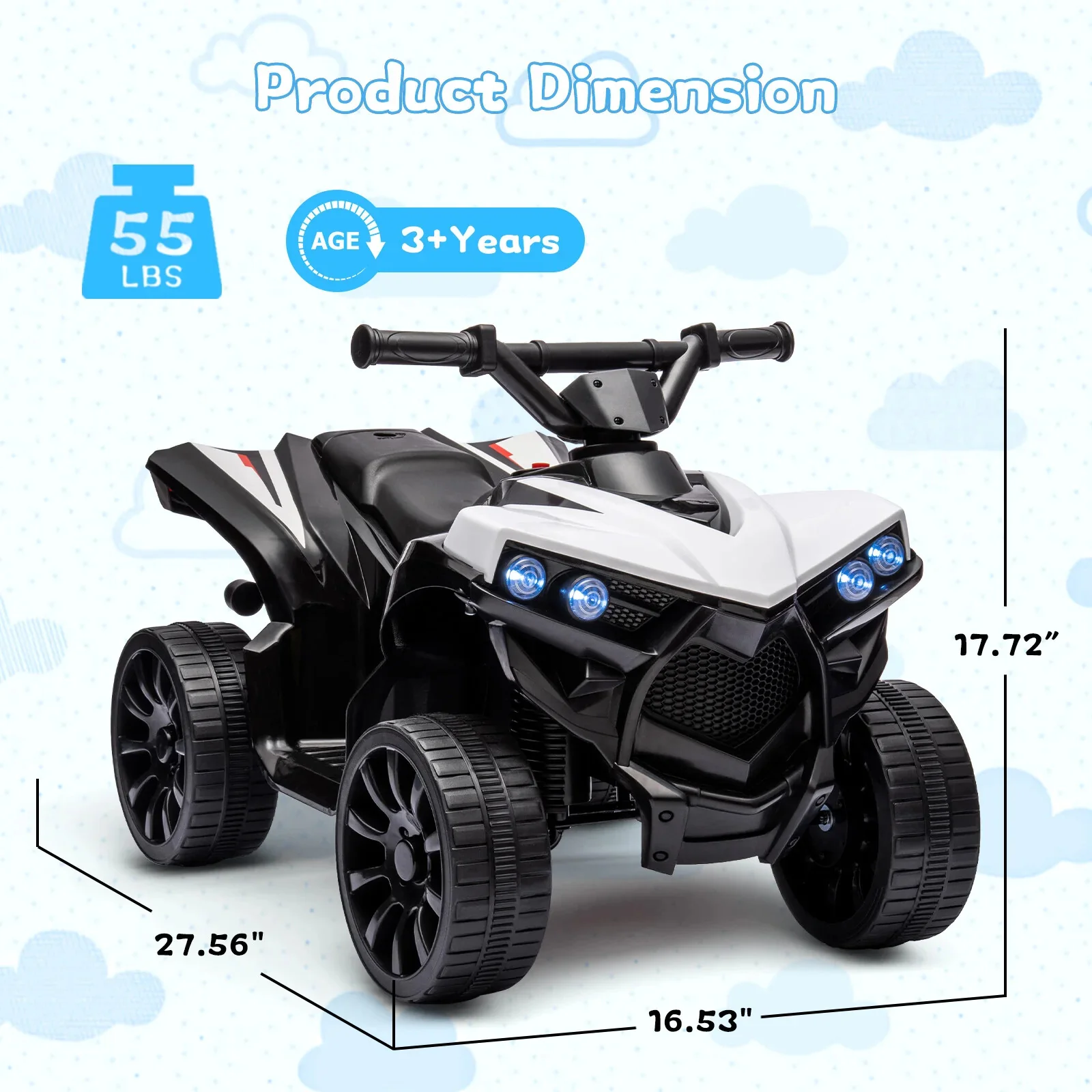 Kids 6V Battery-Powered Electric ATV 4-Wheeler Quad with 1.8 MPH Speed - Image 3