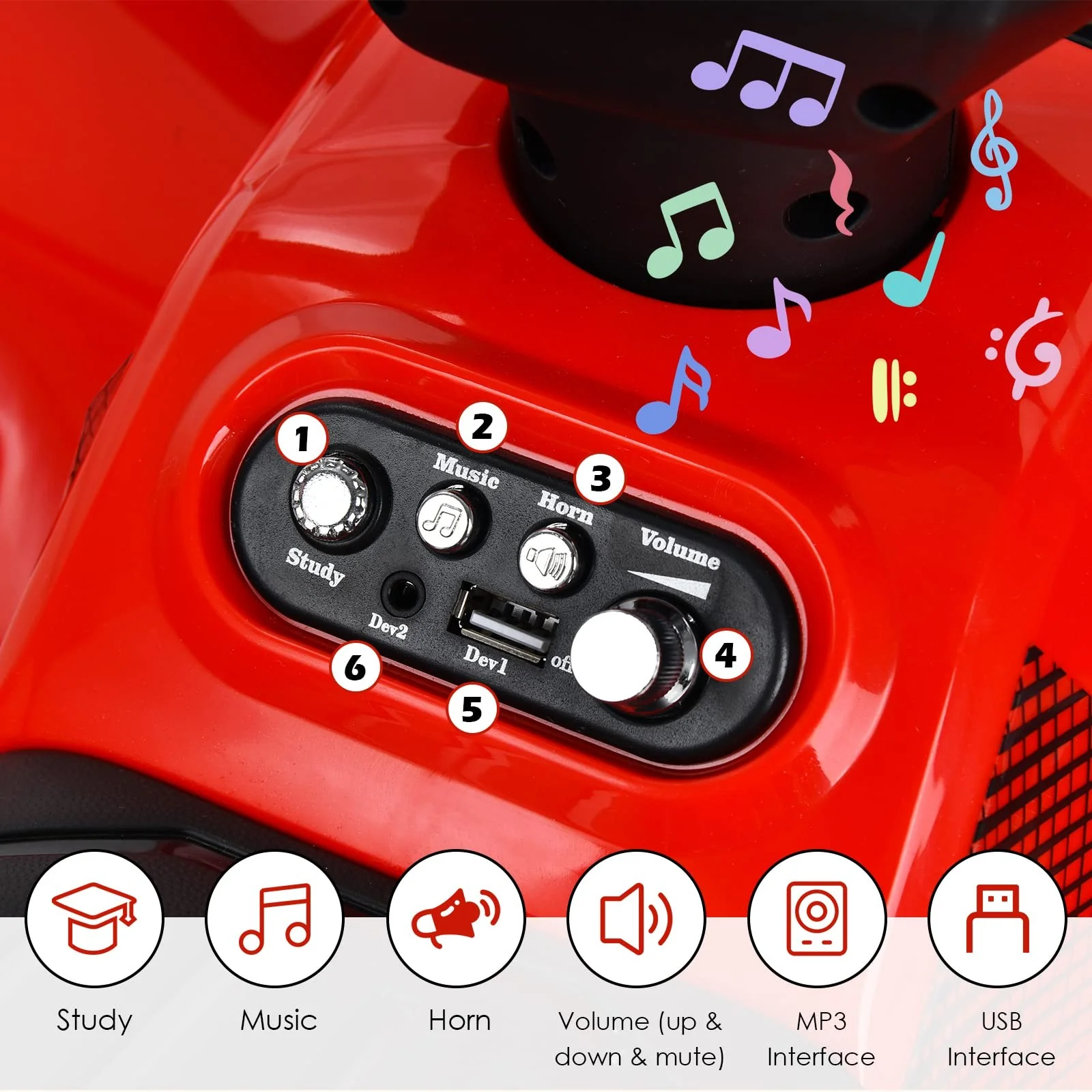Battery-Powered Kids 4-Wheeler ATV with Front Storage Basket and Toddler Quad Design - Image 3