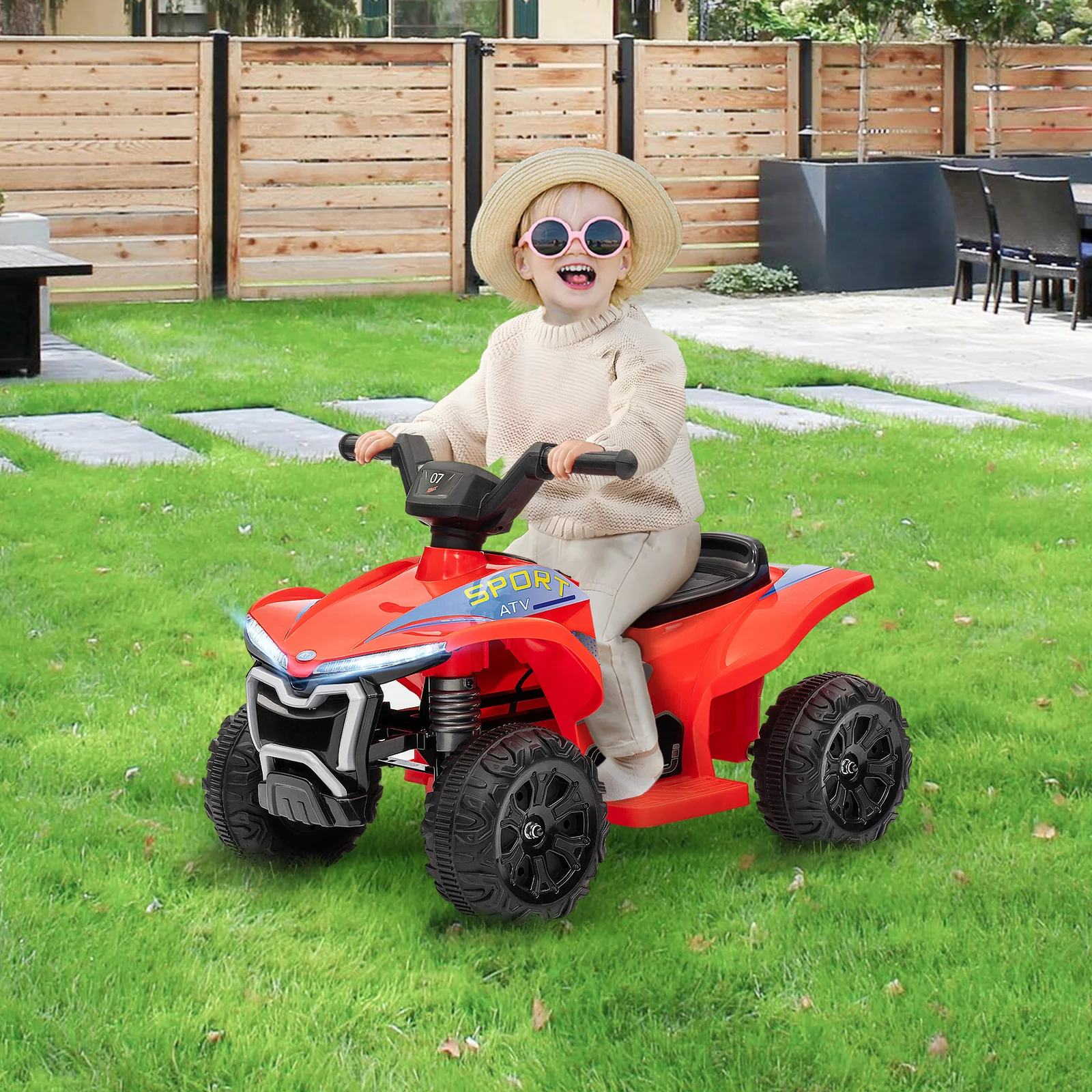 6V Kids Ride-On ATV Quad with Rechargeable Battery, Lights, and Music for Toddlers - Image 10