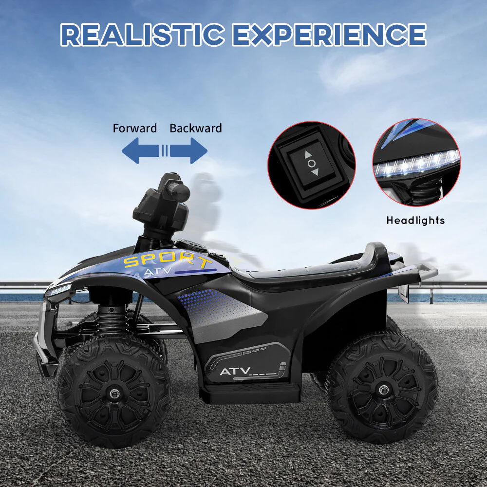 6V Kids Ride-On ATV Quad with 1.6 MPH Max Speed and 4 Wheels Battery-Powered Toy for Toddlers - Image 4