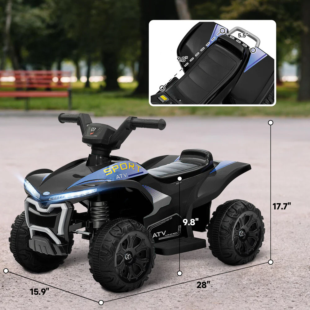6V Kids Ride-On ATV Quad with 1.6 MPH Max Speed and 4 Wheels Battery-Powered Toy for Toddlers - Image 6
