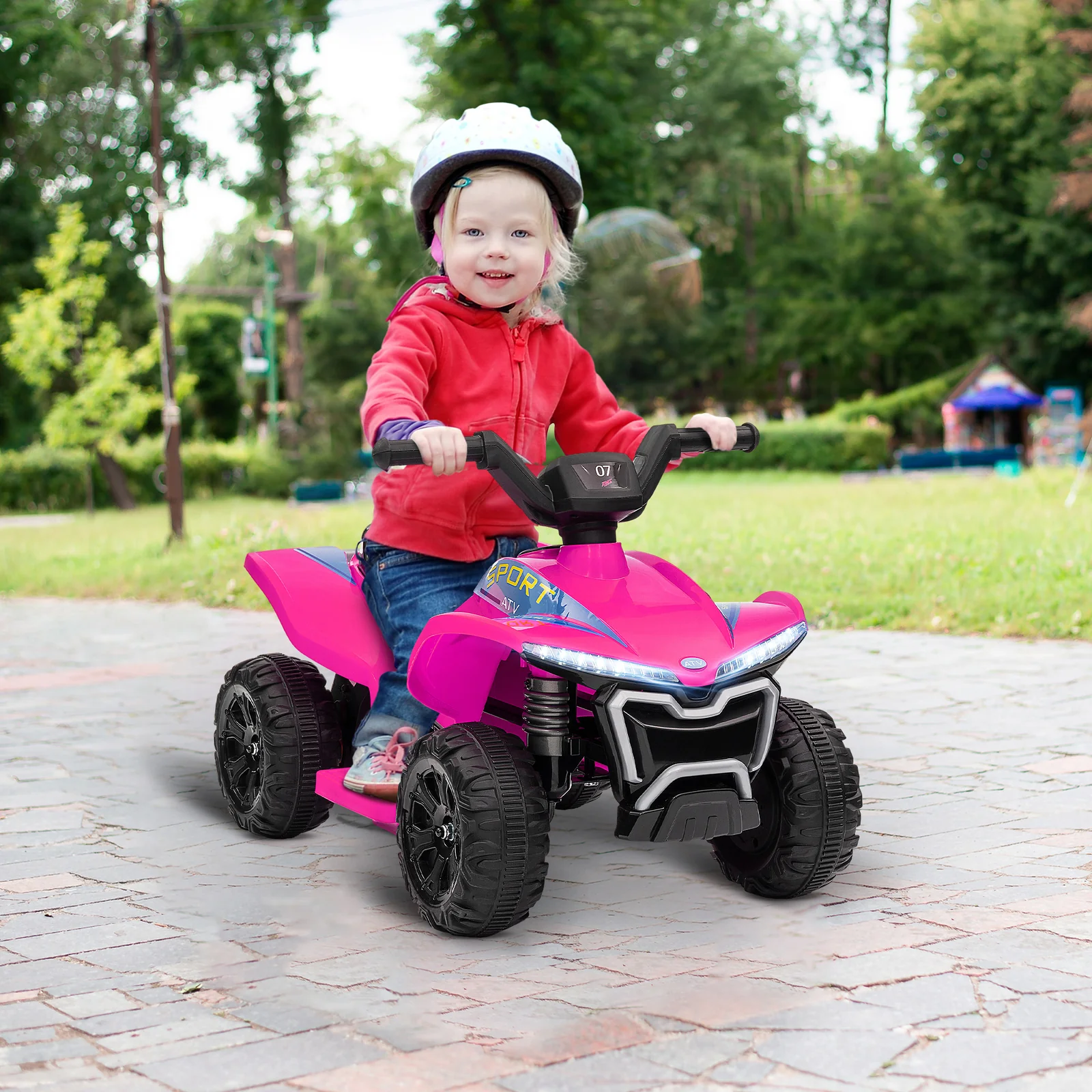 6V Kids Ride-On ATV Quad Toy with Rechargeable Battery, Lights, and Music for Toddlers - Image 2