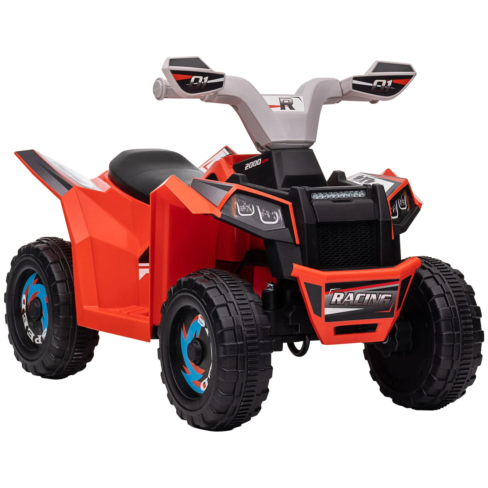 6V Kids ATV Quad Four-Wheeler Car with Forward and Backward Functions, Wear-Resistant Design