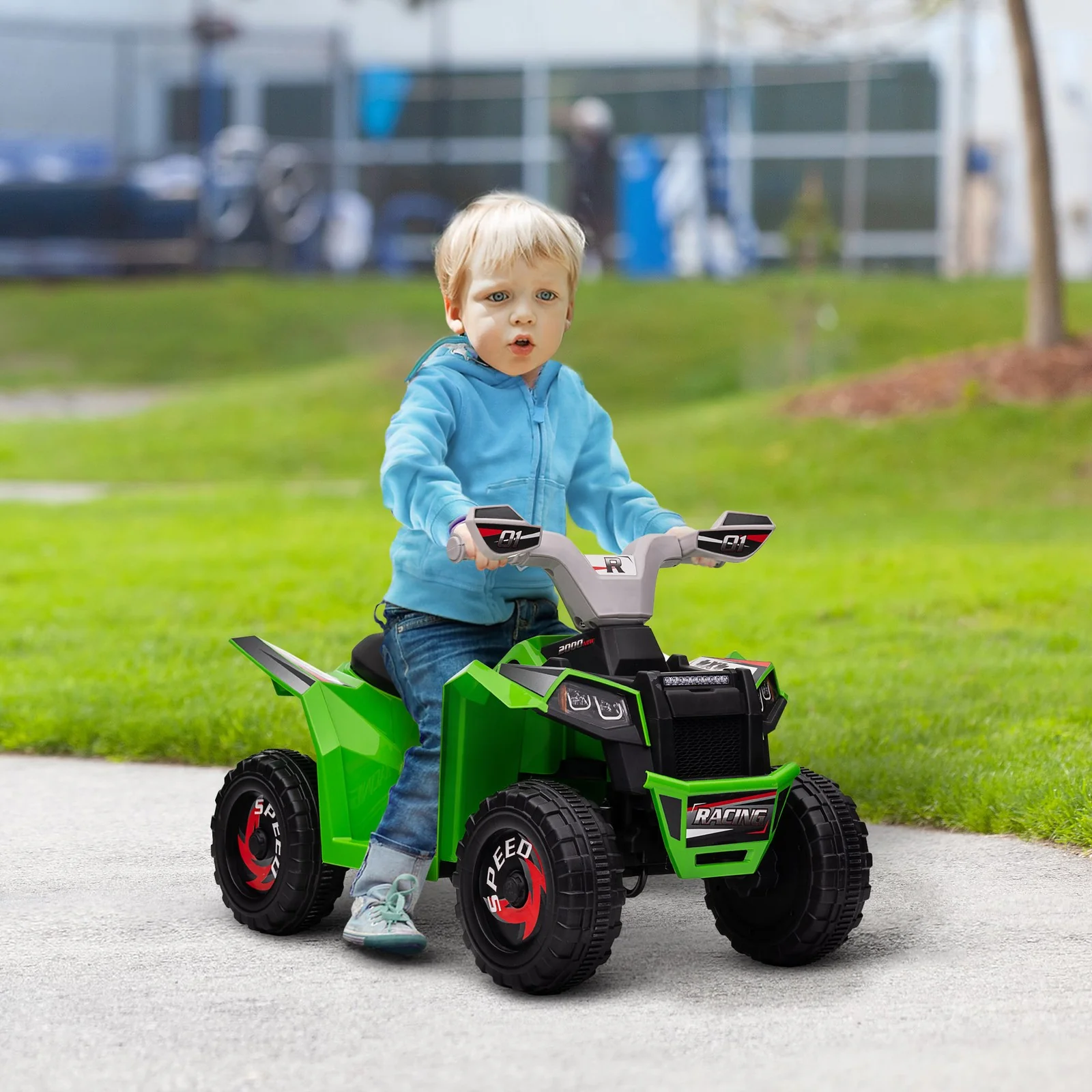 Kids 6V Green ATV Quad Car Four-Wheeler with Forward and Reverse - Image 2