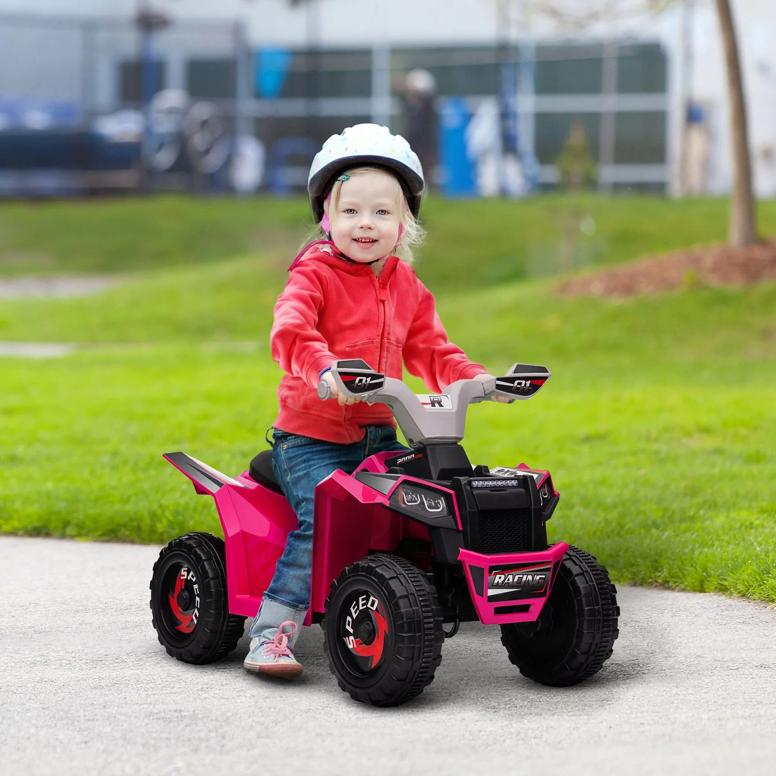 Kids 6V Pink Four-Wheeler ATV Quad Car with Forward and Backward Drive - Image 12