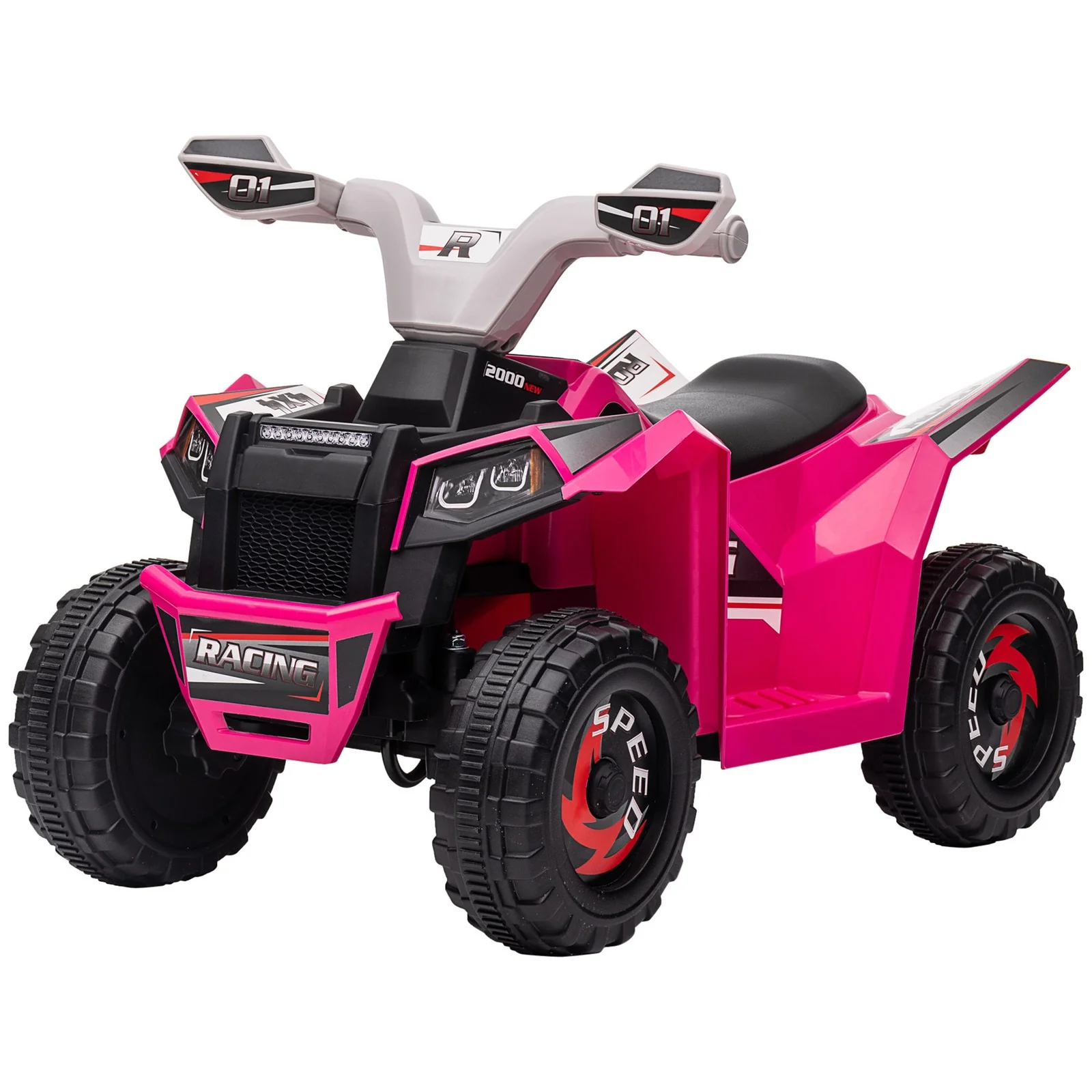 Kids 6V Pink Four-Wheeler ATV Quad Car with Forward and Reverse - Image 4
