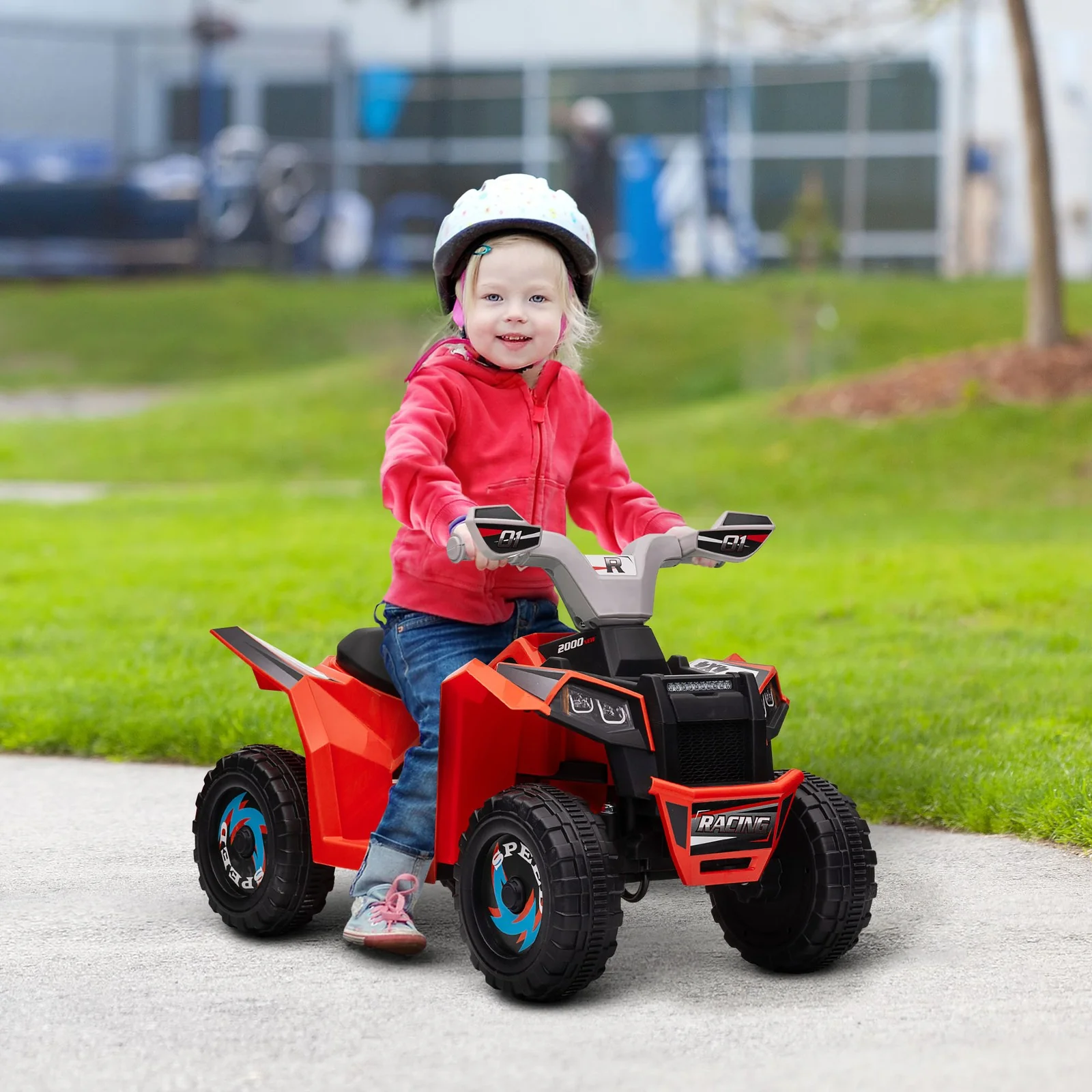 6V Kids Red Four-Wheeler ATV Quad Car with Forward and Reverse Controls - Image 12