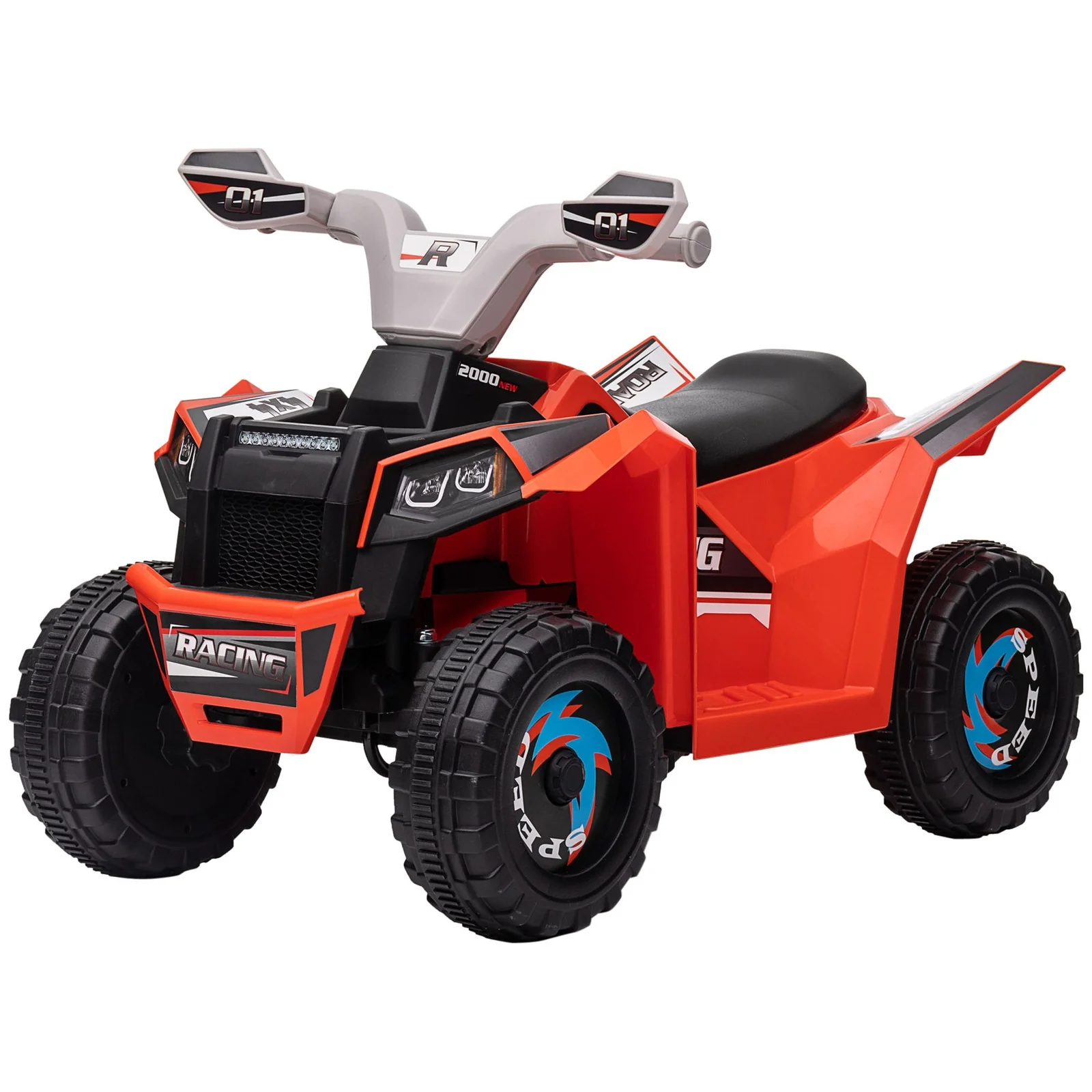 6V Kids Red Four-Wheeler ATV Quad Car with Forward and Reverse Controls - Image 4