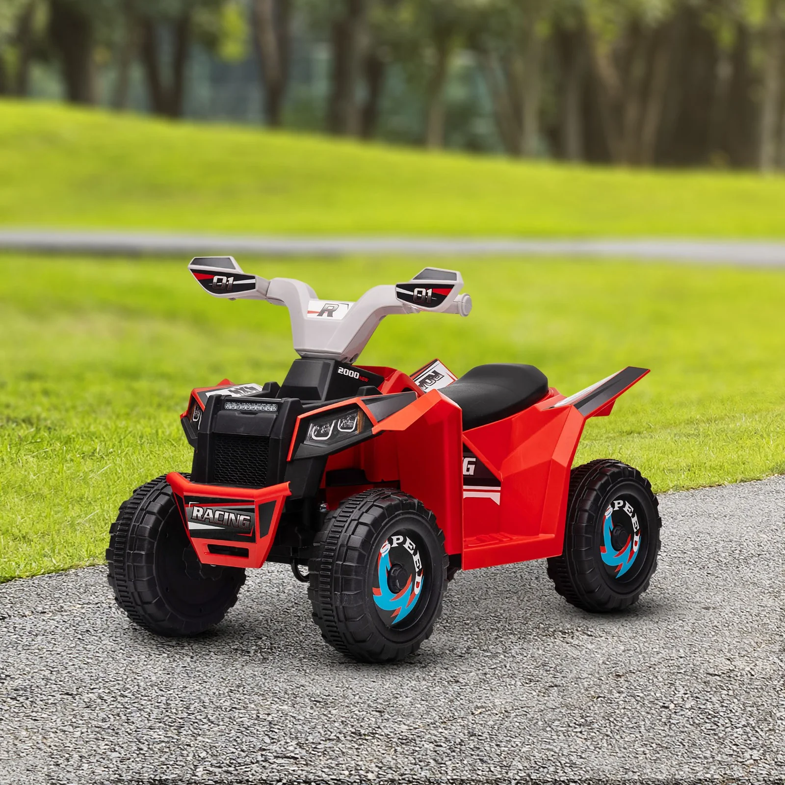 Kids 6V Red Four-Wheeler ATV Quad Car with Forward and Backward Drive - Image 9