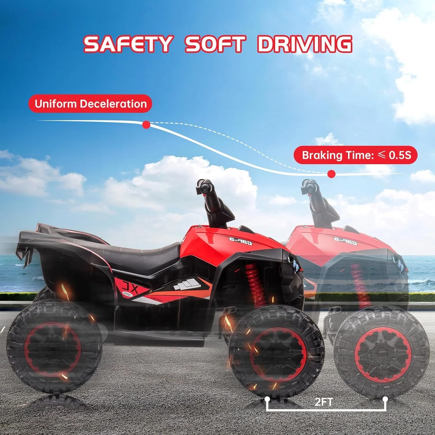 12V Kids Battery-Powered 4-Wheeler ATV Ride-On Toy with LED Lights - Image 12