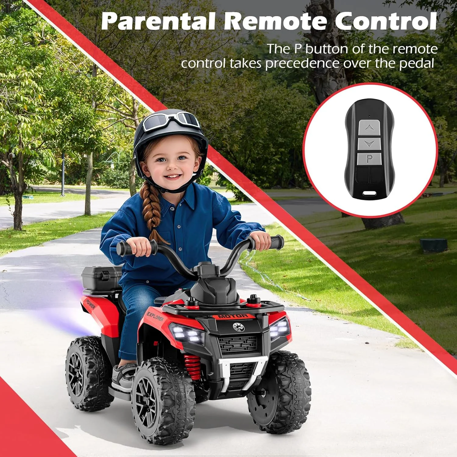 6V Ride-On Kids ATV with Remote Control, Storage Trunk, and Spray Feature - Image 2