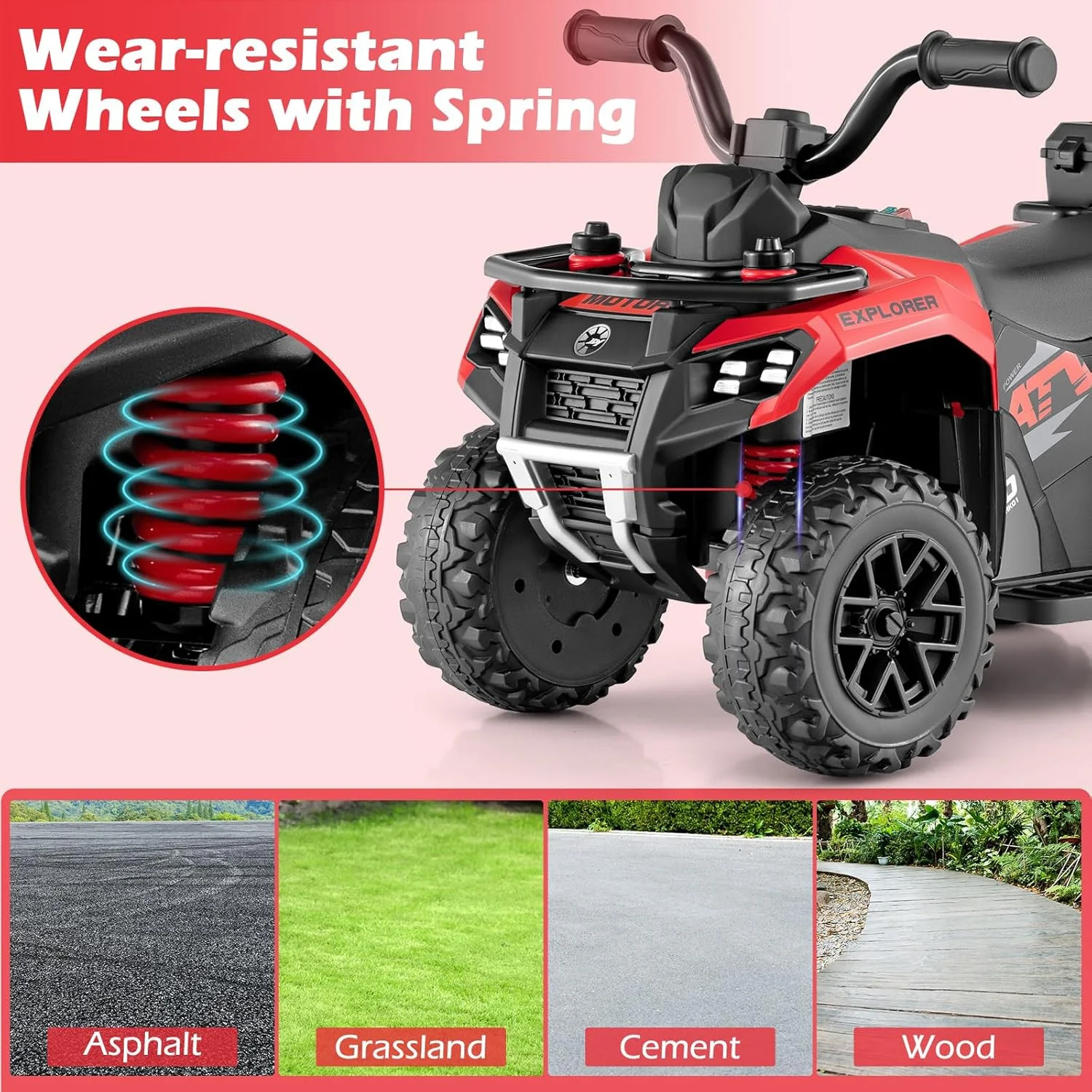 6V Ride-On Kids ATV with Remote Control, Storage Trunk, and Spray Feature - Image 7