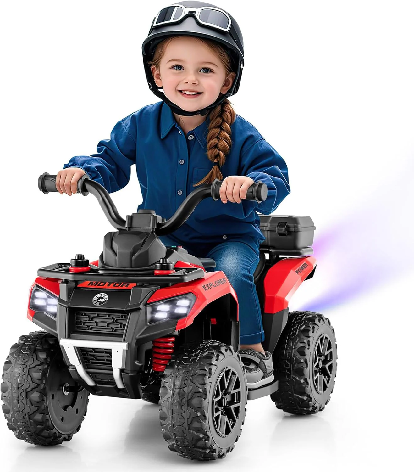 6V Ride-On Kids ATV with Remote Control, Storage Trunk, and Spray Feature - Image 9
