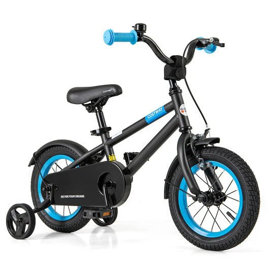 12-Inch Kids Bike with Adjustable Handlebar and Saddle in Black