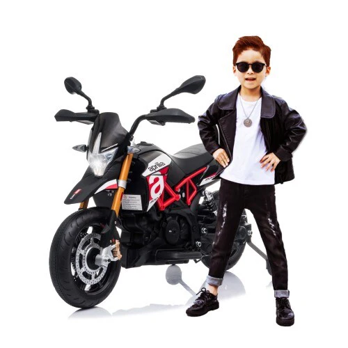 12V Electric Ride-On Dirt Bike with Training Wheels for Kids