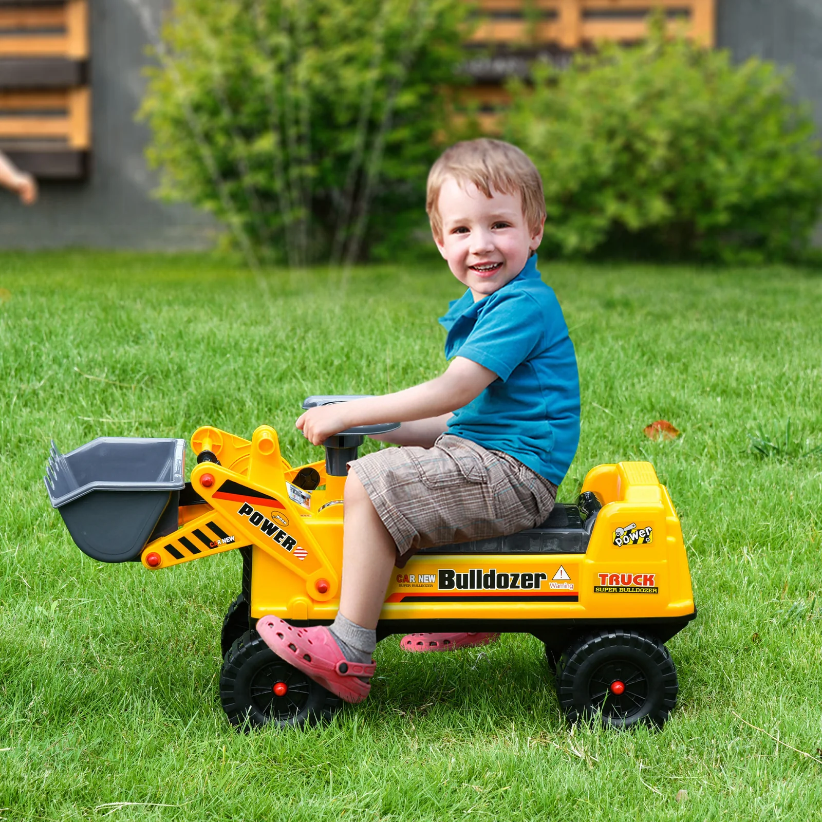 Toddler Ride-On Bulldozer Toy with Durable Outdoor Wheels - Image 2