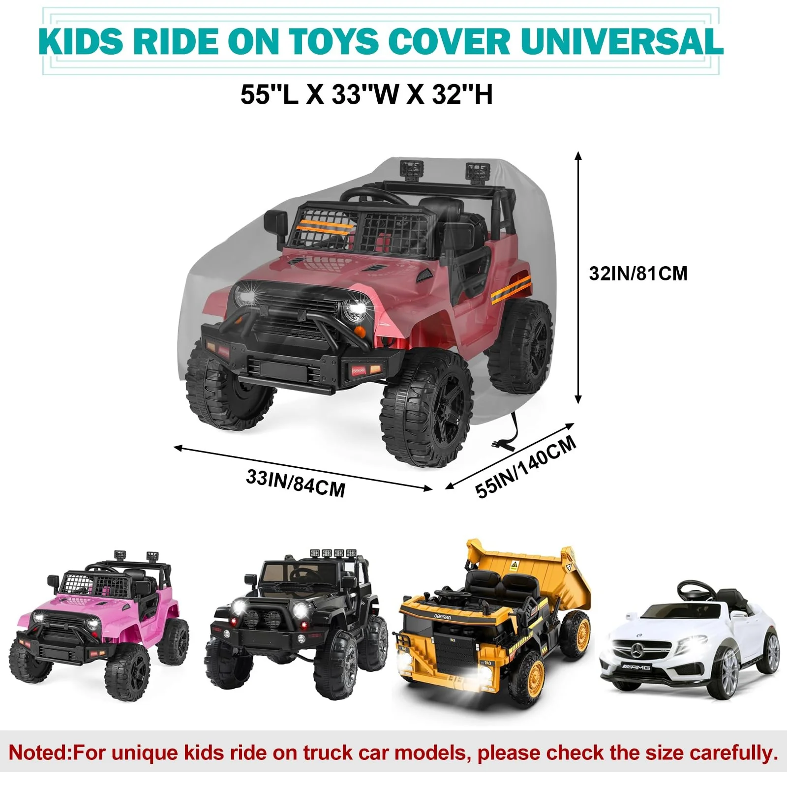 Large Waterproof 420D Cover for Kids Ride-On Truck Toys - Image 6