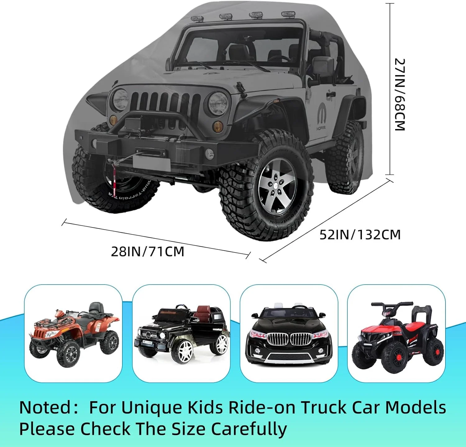 Waterproof 420D Kids Ride-On Car and Truck Cover - Image 2
