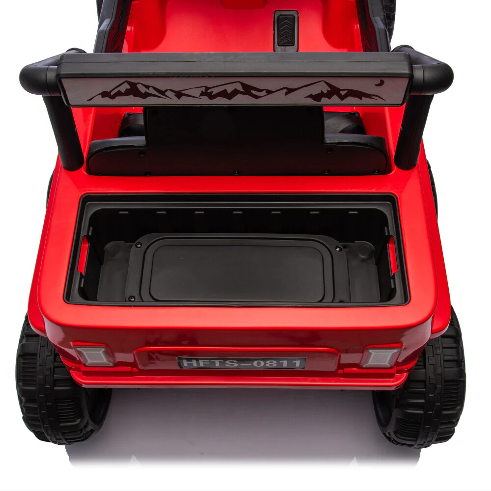 Electric Kids Ride-On Jeep Truck with 6 Wheels, Remote Control, Bluetooth, and LED Lights - Red - Image 20