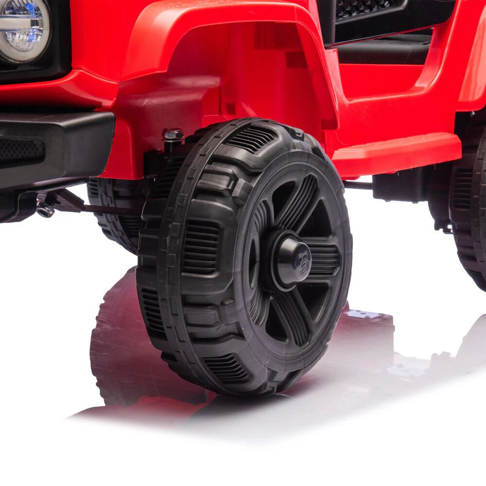 Electric Kids Ride-On Jeep Truck with 6 Wheels, Remote Control, Bluetooth, and LED Lights - Red - Image 21