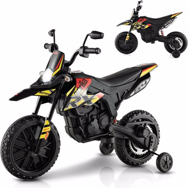 12V Kids Electric Off-Road Dirt Bike Motorcycle with Training Wheels and Music Toy - Image 31