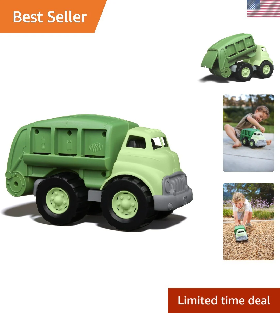 Eco-Friendly Recycling Truck Toy for Developing Fine Motor Skills 12M+