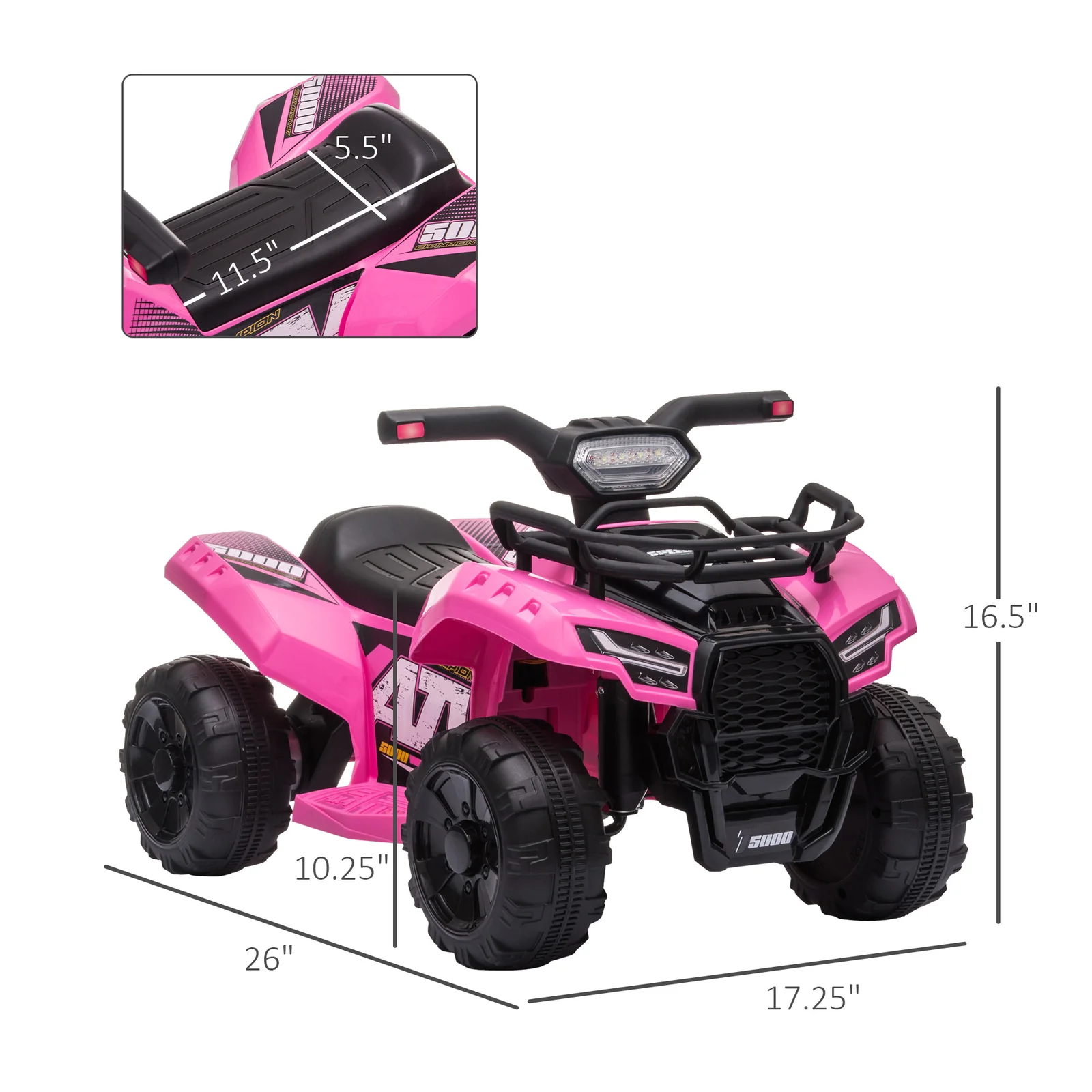 Electric 6V Battery-Powered 4-Wheeler Ride-On ATV Toy for Toddlers Ages 1-3 - Image 3