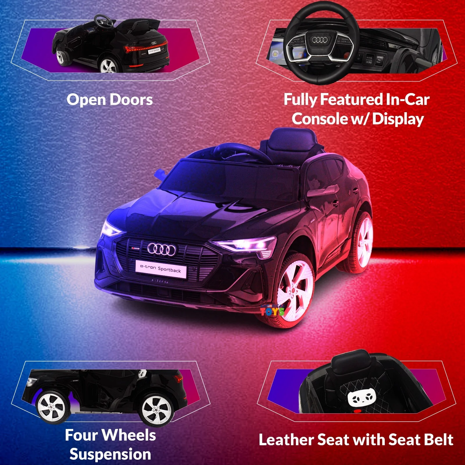 12V Electric Kids Car with LCD Display Licensed Audi Design in Multiple Colors - Image 21