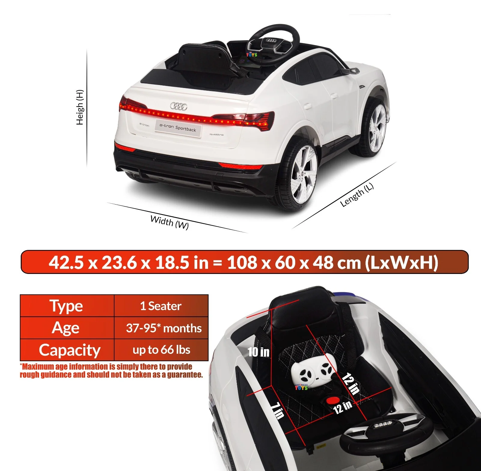 12V Electric Kids Car with LCD Display Licensed Audi Design in Multiple Colors - Image 6