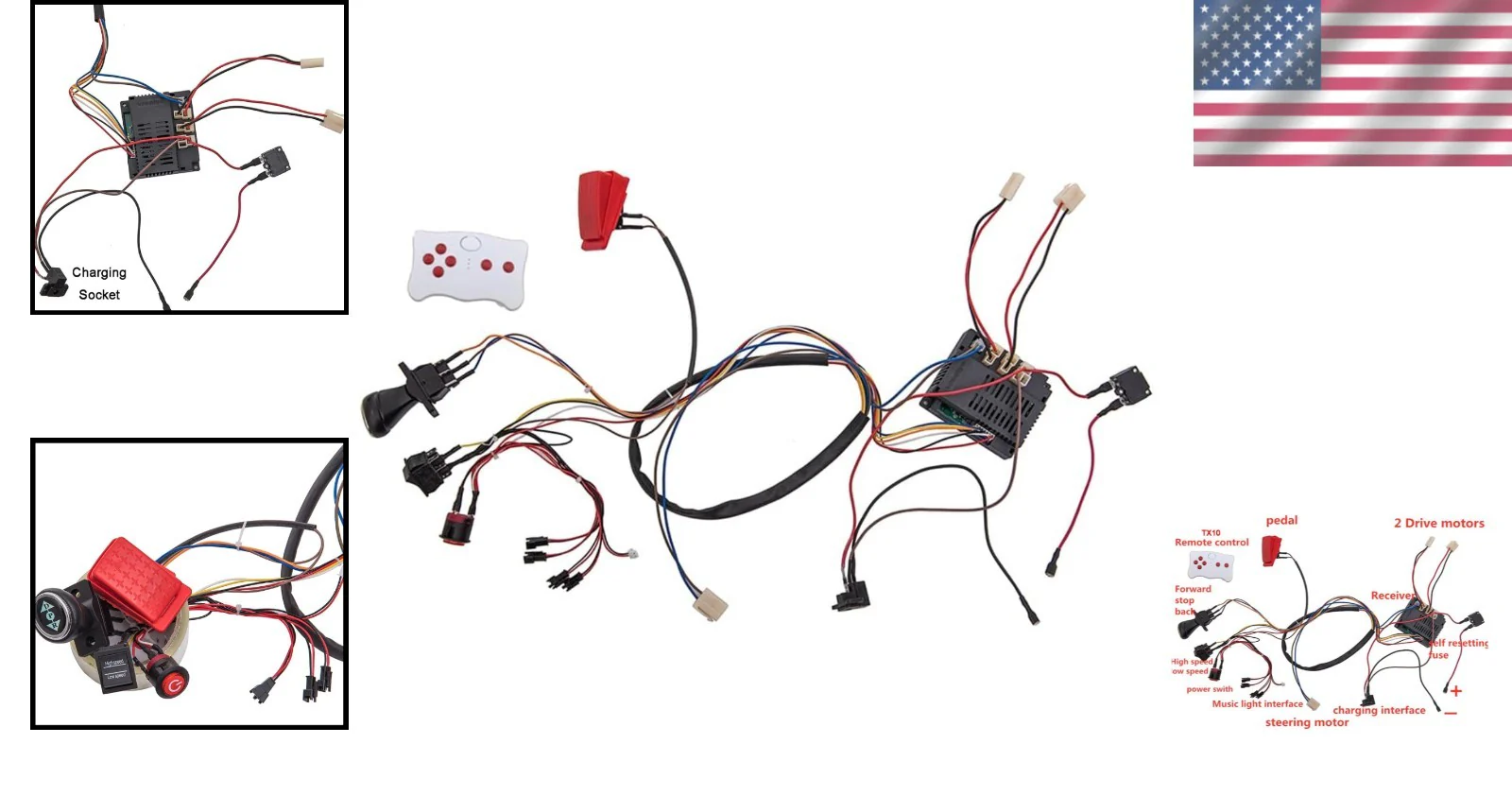 12V Kids Electric Car Upgrade Kit with Bluetooth Remote and High-Power Motherboard - Image 2