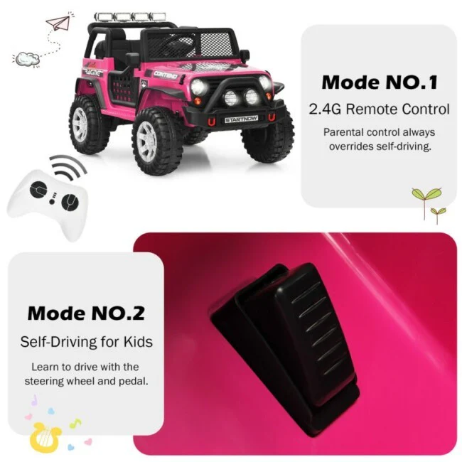12V Kids Electric 2-Seater Ride-On Truck with Battery Power and Remote Control - Image 10