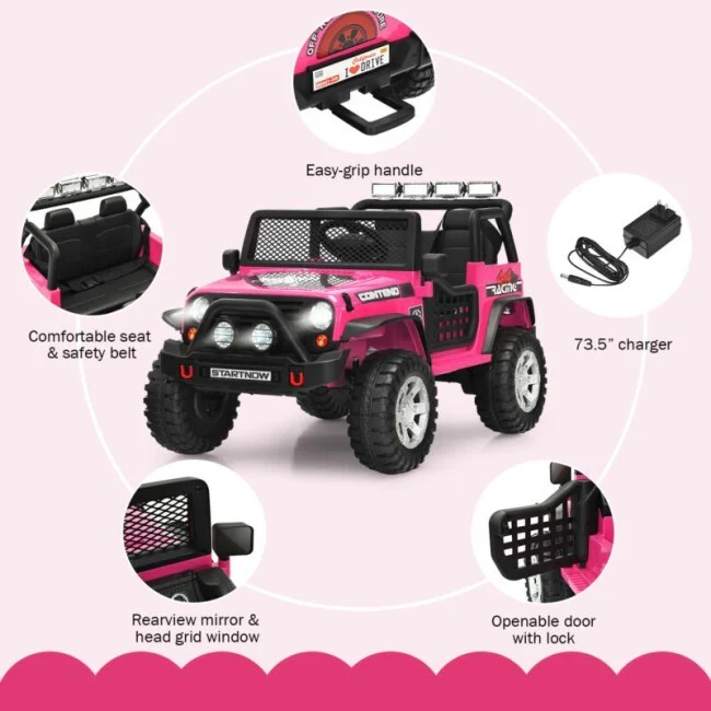 12V Kids Electric 2-Seater Ride-On Truck with Battery Power and Remote Control - Image 11