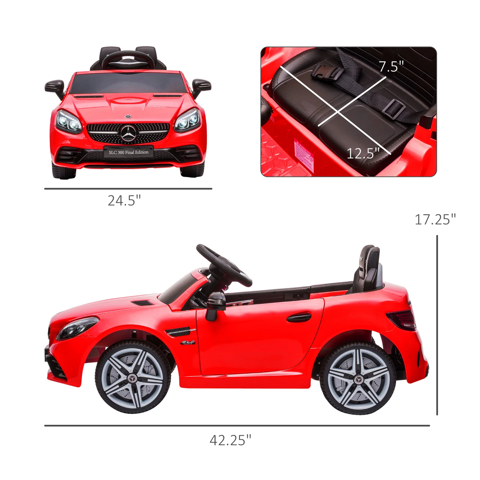 12V Battery-Powered Kids Electric Ride-On Car with Remote Control for Ages 3-6 - Image 3