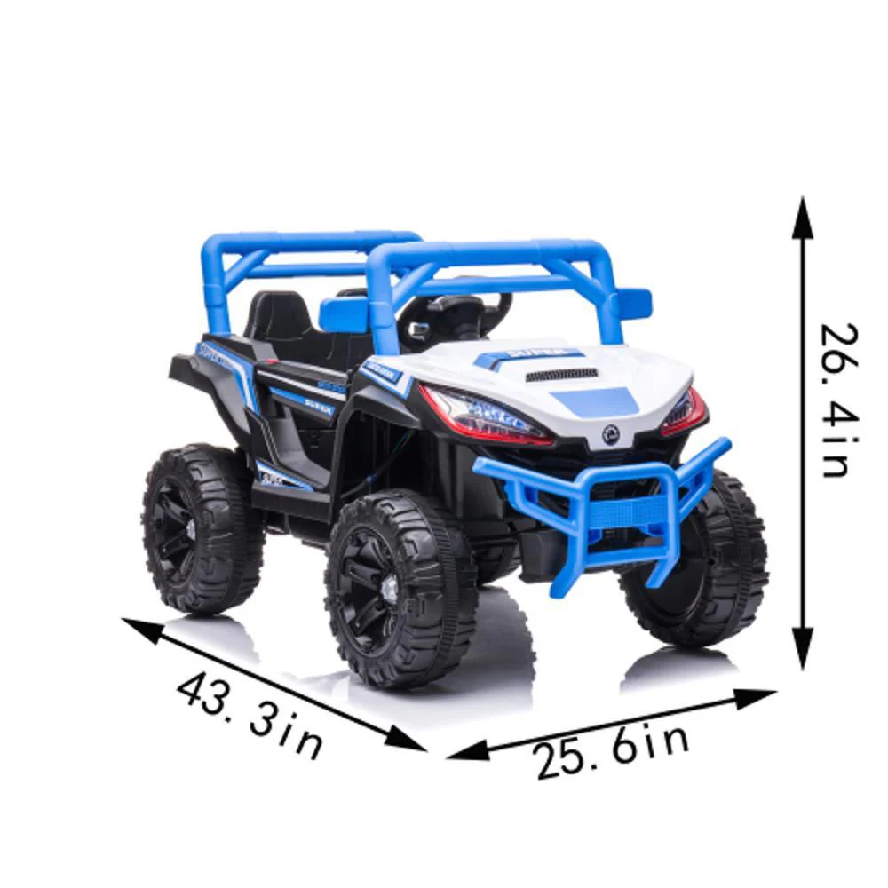 Rechargeable Electric Kids Car with Remote Control for Ages 3-6, Blue - Image 2