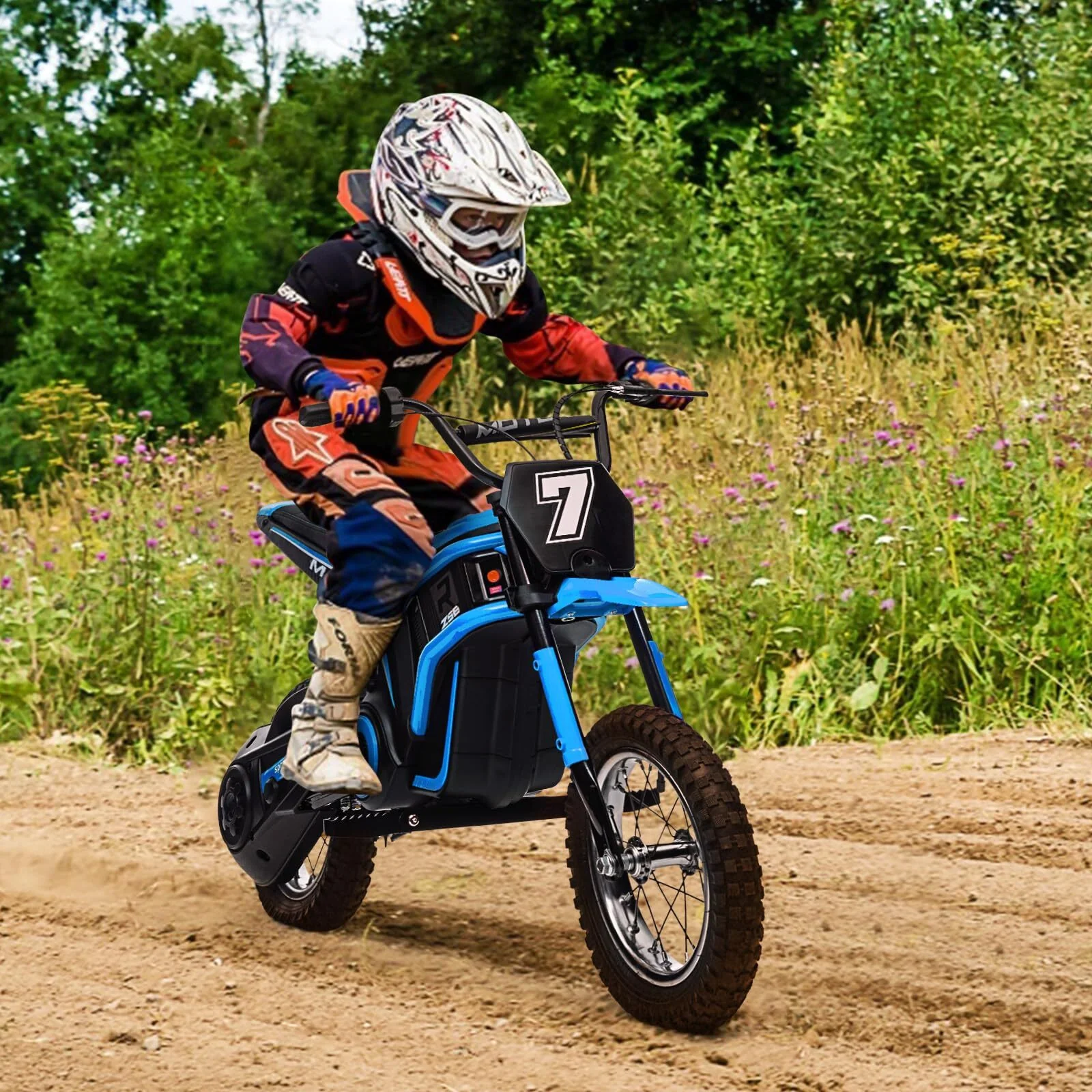Kids Electric 24V Battery-Powered Off-Road Dirt Bike Ride-On Motorcycle Toy - Image 16