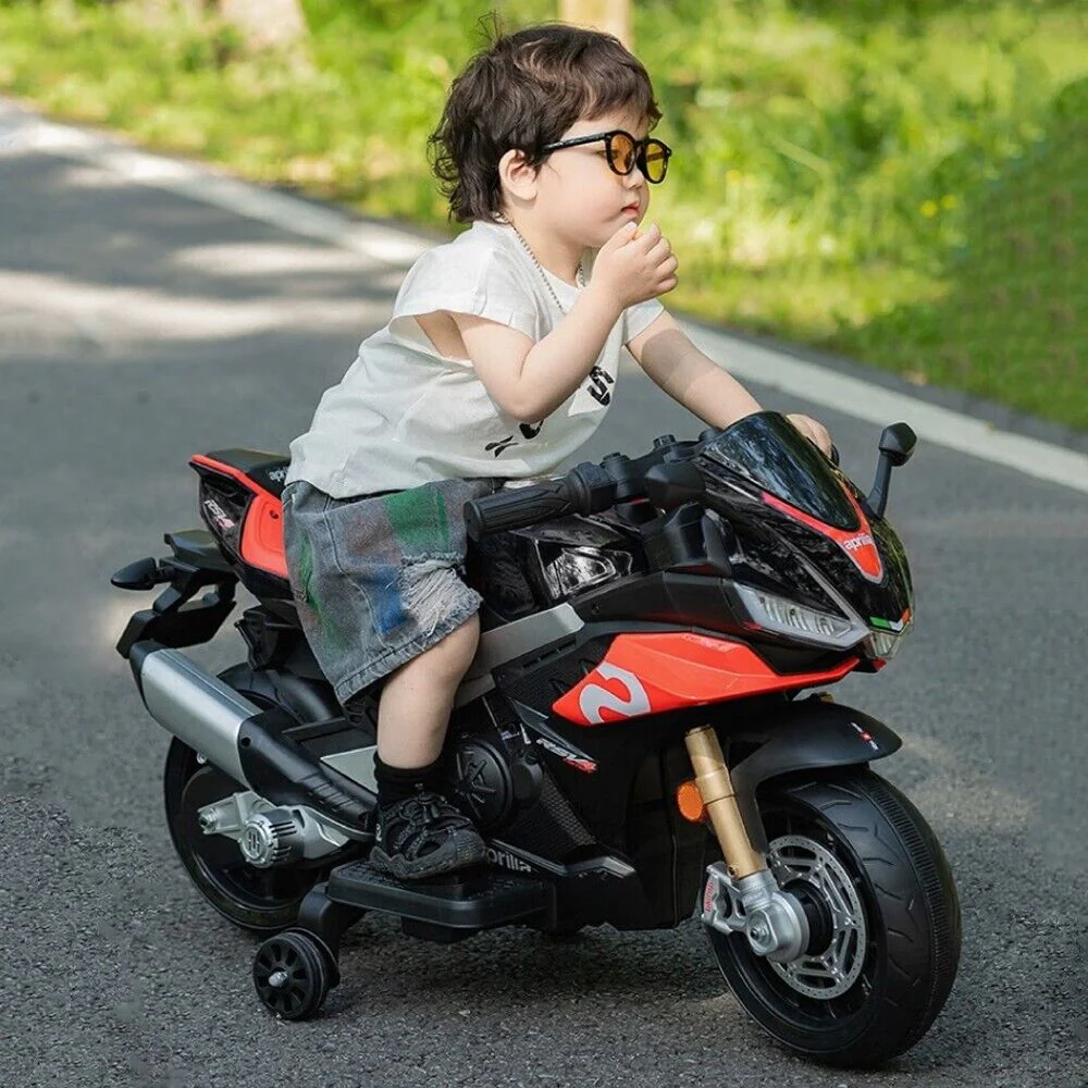 Kid's Electric Motorcycle with LED Lights and Bluetooth - 12V Ride-On Motorbike - Image 9