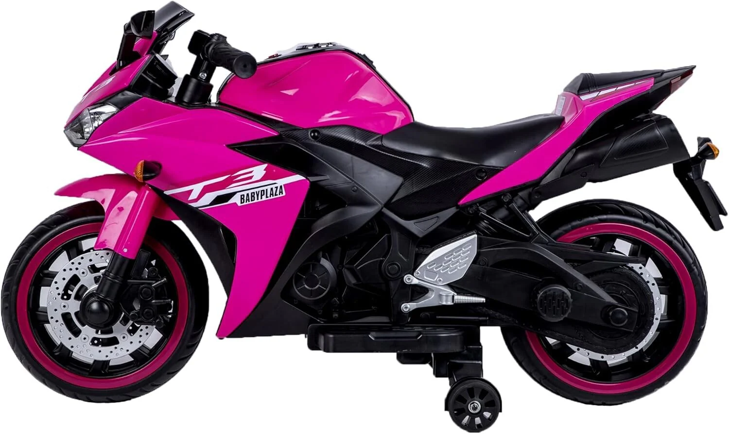 Electric Kids Motorcycle with Training Wheels for Boys and Girls Ages 3-8, Pink - Image 3