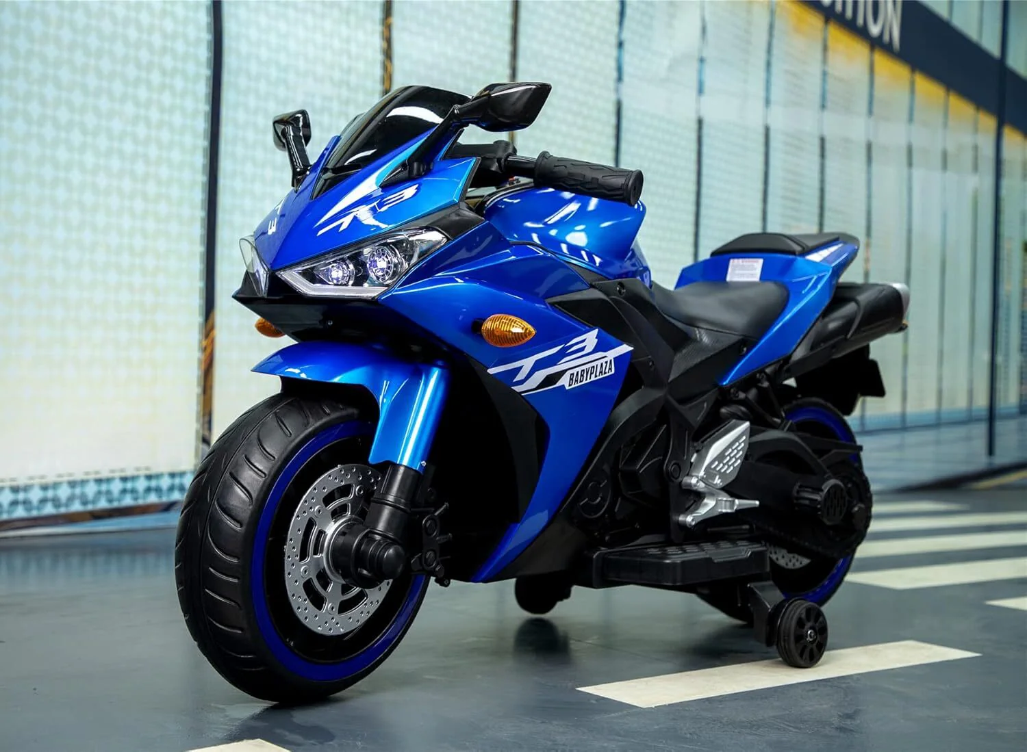 12V Electric Kids Ride-On Motorcycle with Training Wheels and Lights - Image 4