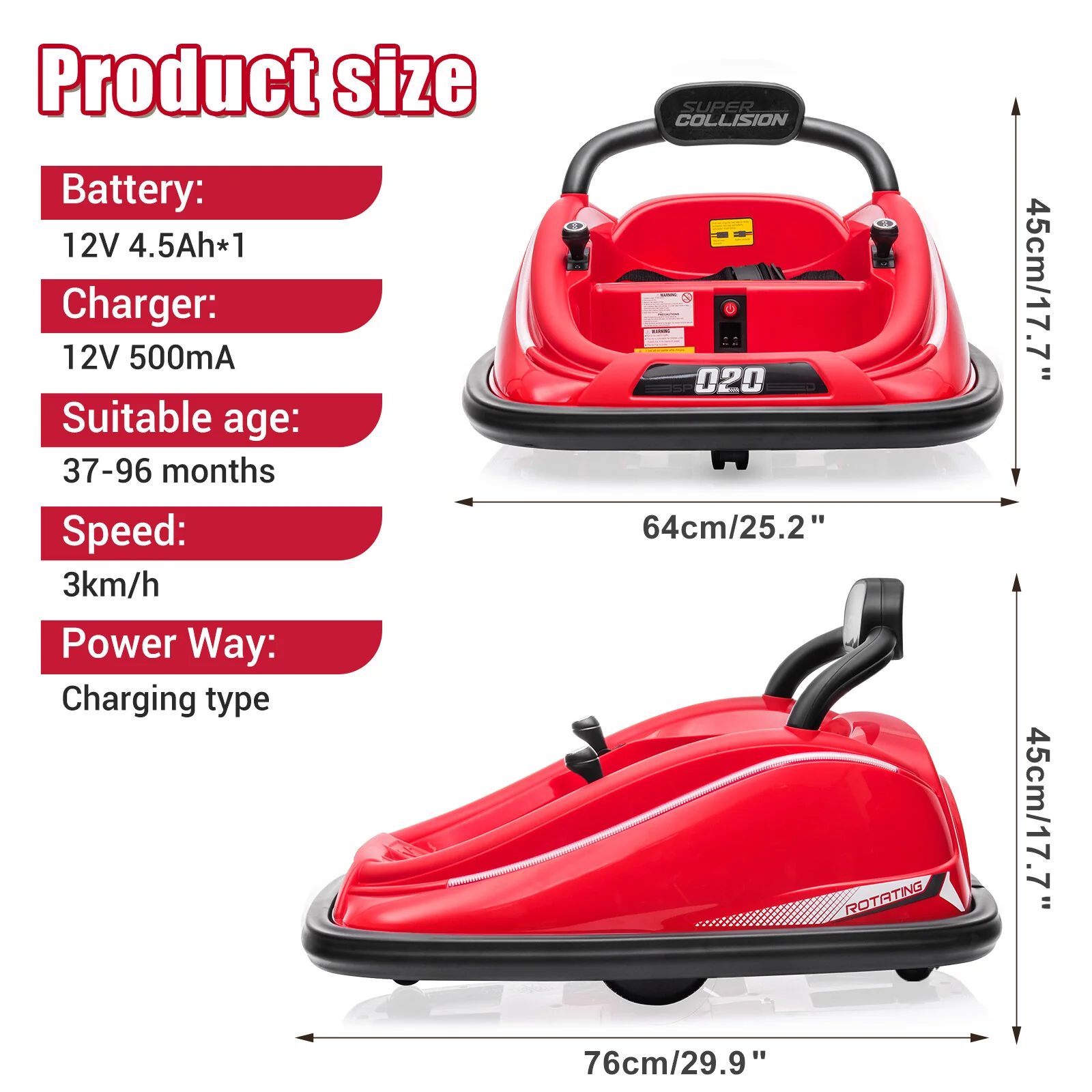 Electric Kids Ride-On Bumper Car with 360° Spin, Remote Control, and LED Lights - Image 10