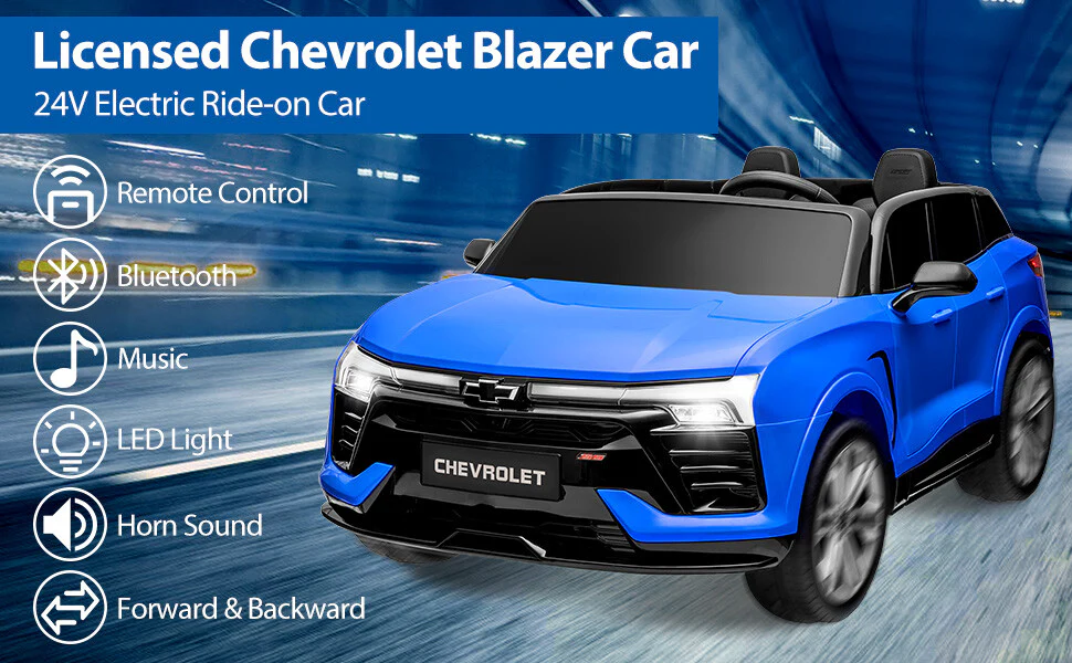 24V Battery-Powered Electric Ride-On Kids Car Licensed Chevrolet Blazer - Image 5